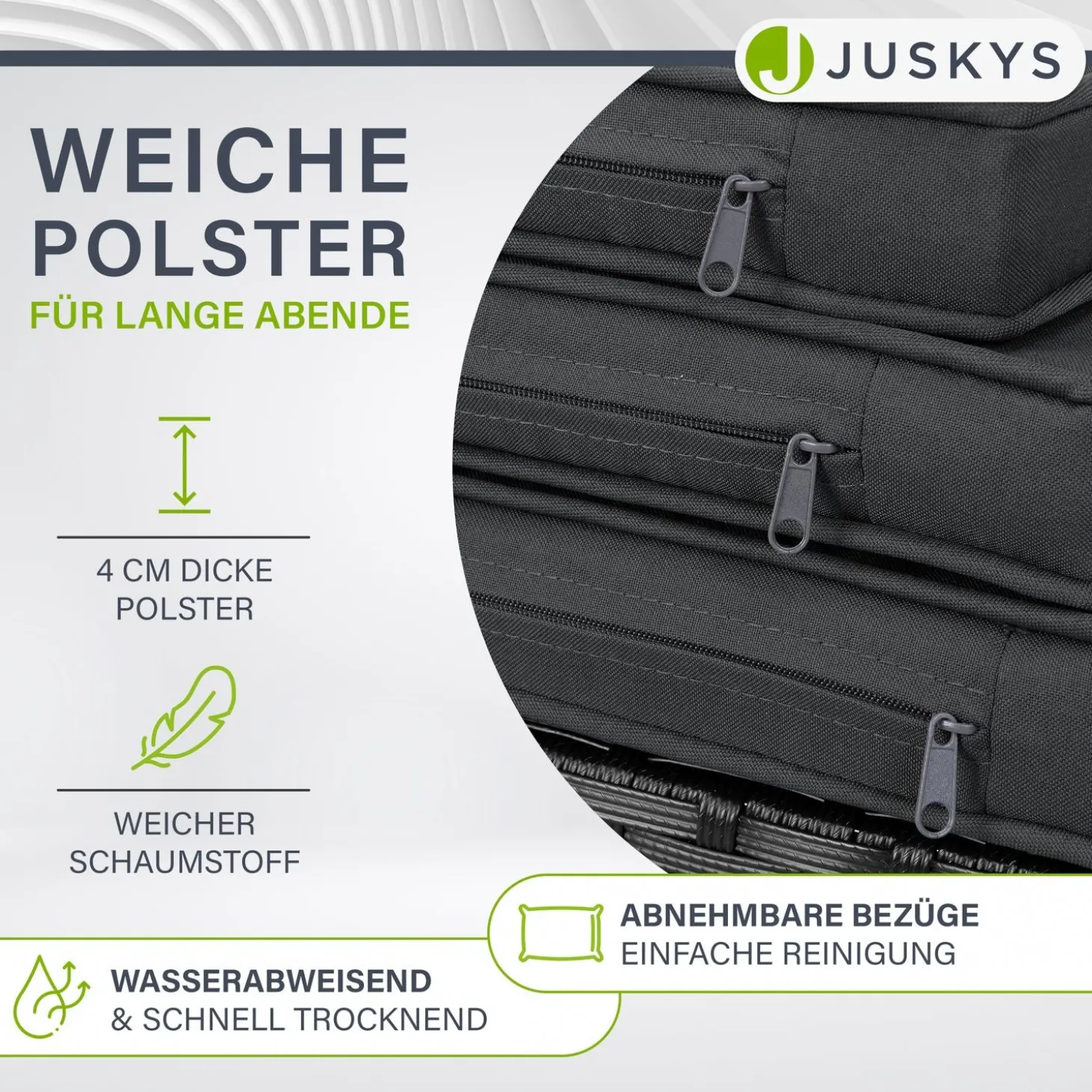 Polyrattan Sitzgruppe Baracoa Gartenmöbel Set für bis zu 8 Personen inkl. Kissen