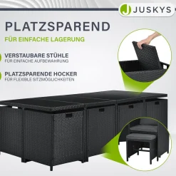 Polyrattan Sitzgruppe Baracoa Gartenmöbel Set für bis zu 8 Personen inkl. Kissen