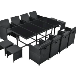 Polyrattan Sitzgruppe Baracoa Gartenmöbel Set für bis zu 8 Personen inkl. Kissen
