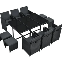 Polyrattan Sitzgruppe Baracoa Gartenmöbel Set für bis zu 8 Personen inkl. Kissen
