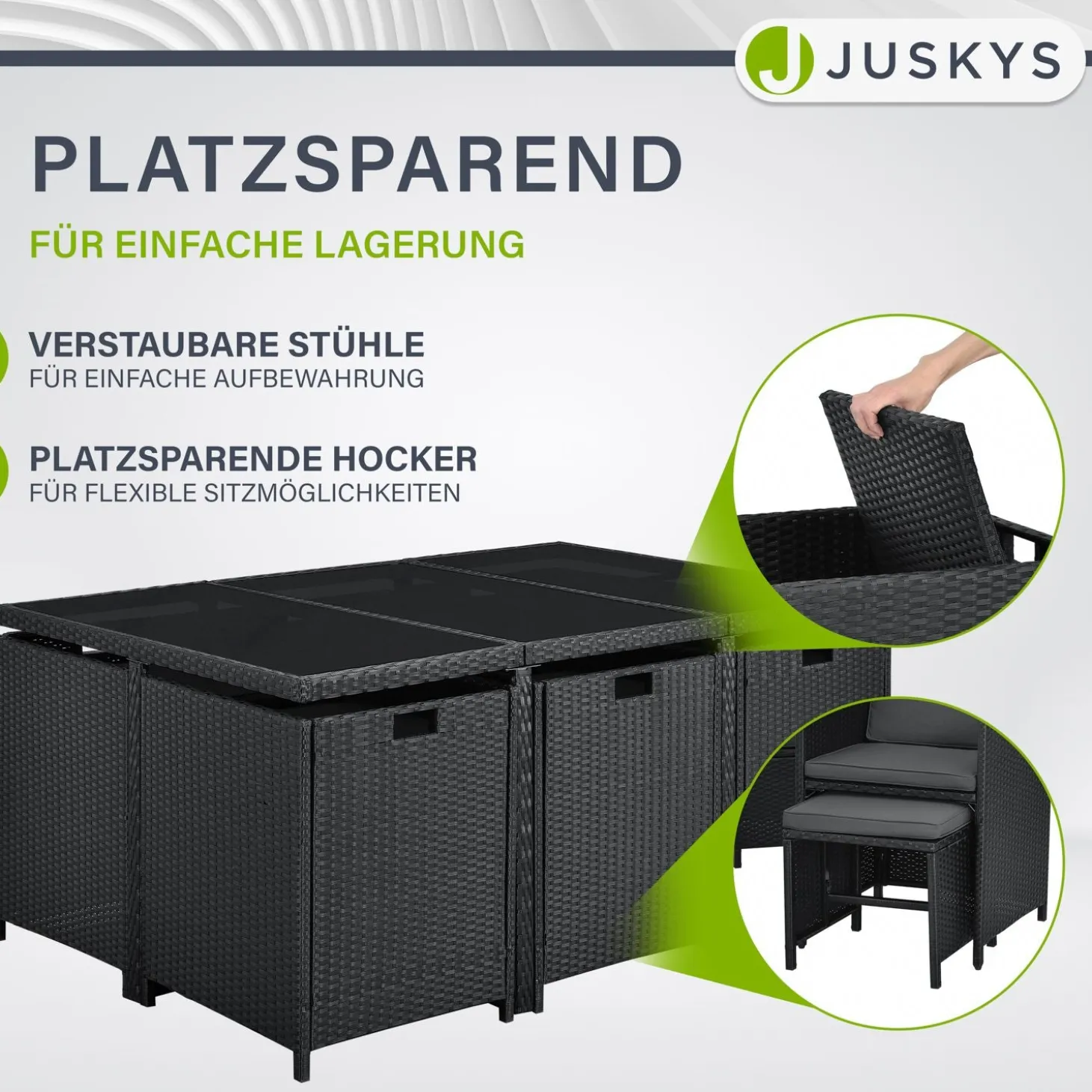 Polyrattan Sitzgruppe Baracoa Gartenmöbel Set für bis zu 8 Personen inkl. Kissen
