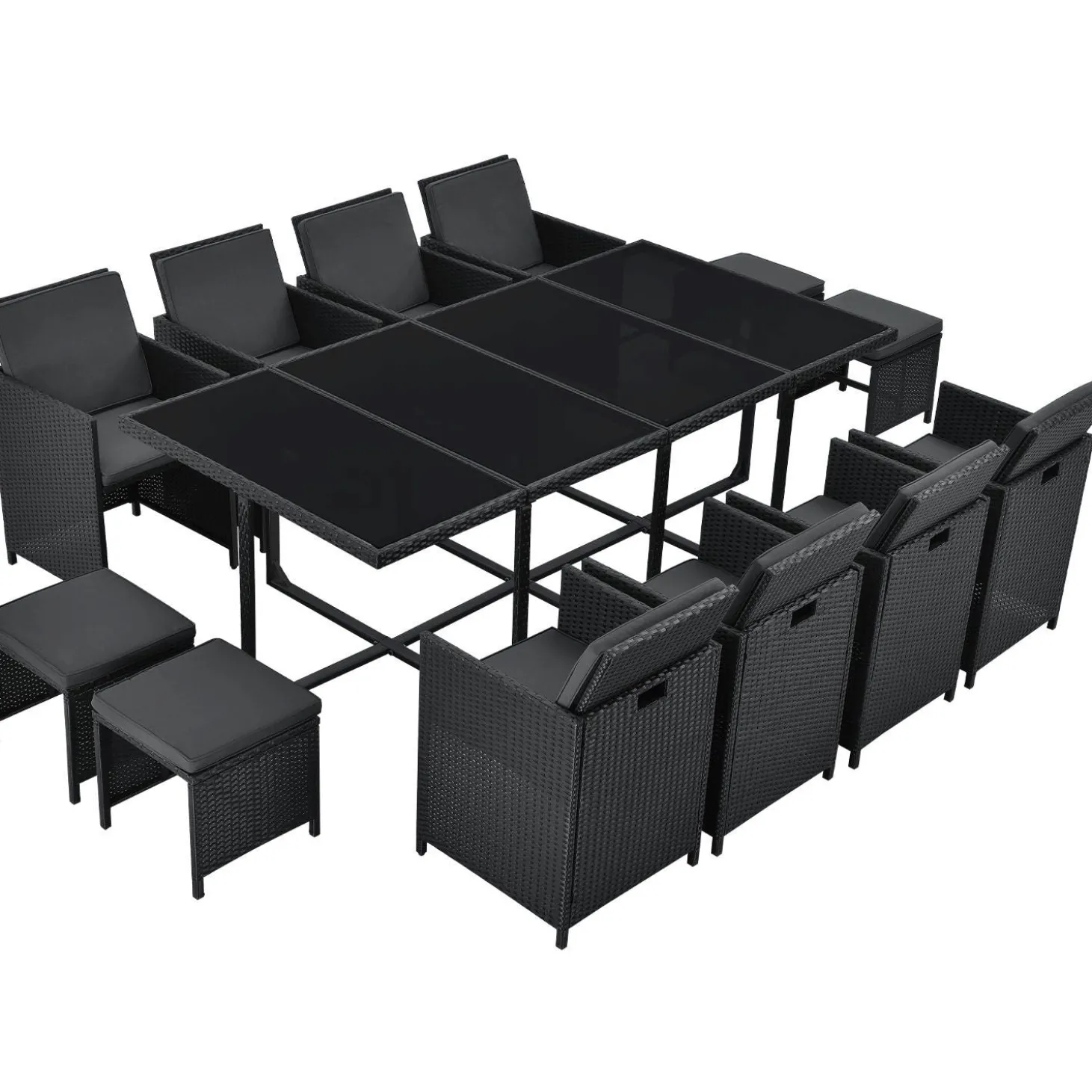 Polyrattan Sitzgruppe Baracoa Gartenmöbel Set für bis zu 8 Personen inkl. Kissen