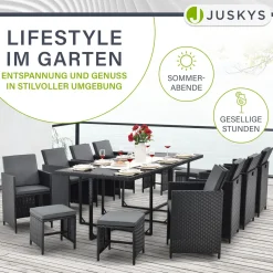 Polyrattan Sitzgruppe Baracoa Gartenmöbel Set für bis zu 8 Personen inkl. Kissen