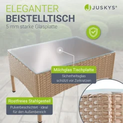 Polyrattan Sitzgruppe Fort Myers 4-teiliges Gartenmöbel-Set mit mediteraner Optik
