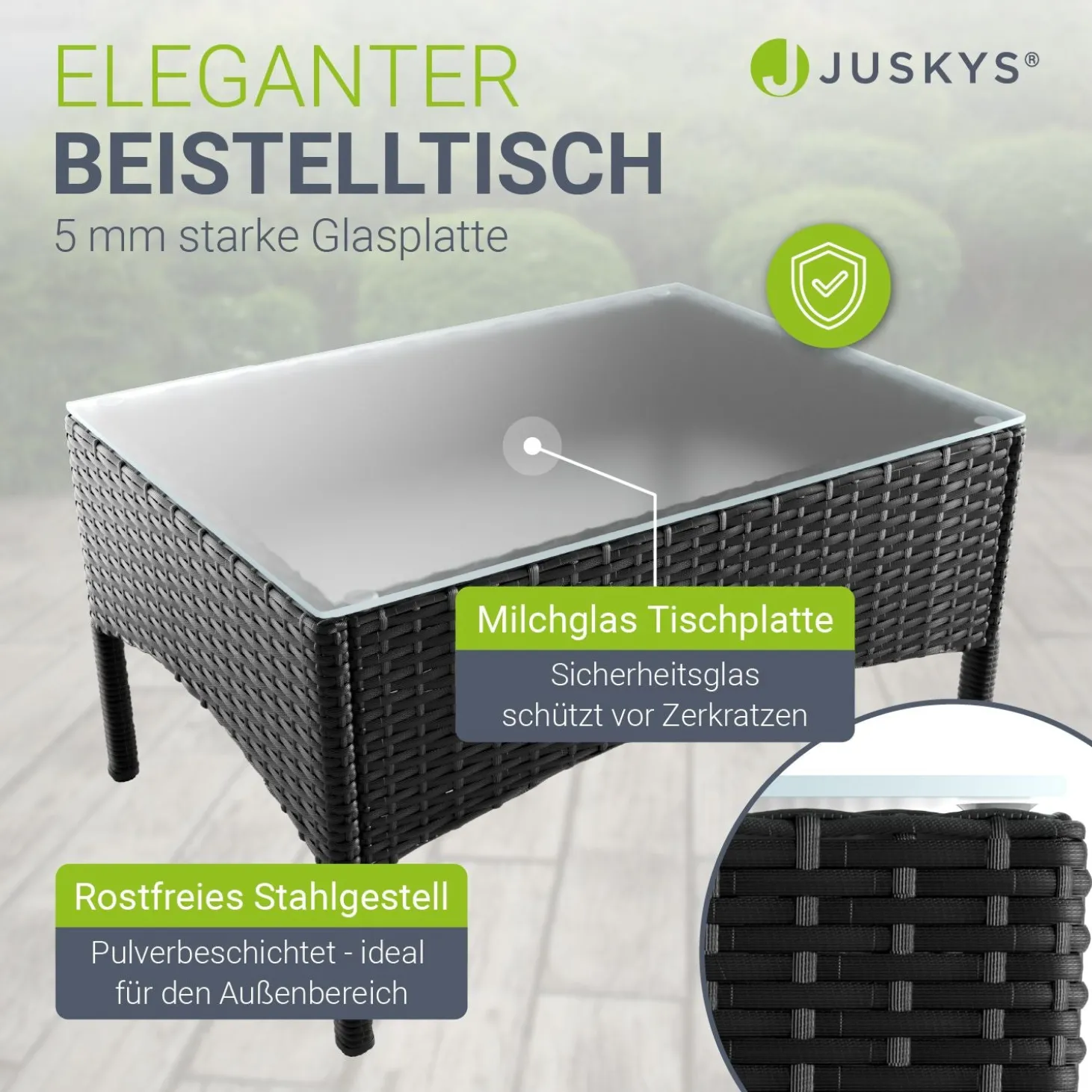 Polyrattan Sitzgruppe Fort Myers 4-teiliges Gartenmöbel-Set mit mediteraner Optik