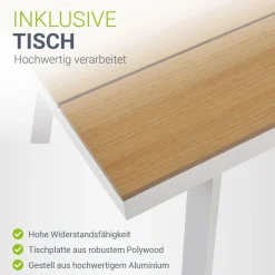 Premium Gartenmöbel Set Maui Design Gartenmöbel wetterfest für 6 Personen aus langlebigem Aluminium