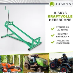 Rasentraktorheber bis 400 kg Hebevorrichtung zum Aufbocken von Aufsitzmähern - inkl. Handschuhe