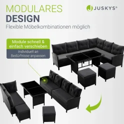 Rattan Lounge Manacor Polyrattan Gartenmöbel-Set für 8 Personen inkl. Kissen