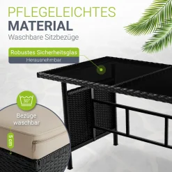 Rattan Lounge Manacor Polyrattan Gartenmöbel-Set für 8 Personen inkl. Kissen