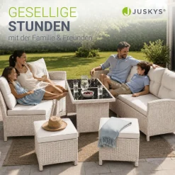Rattan Lounge Manacor Polyrattan Gartenmöbel-Set für 8 Personen inkl. Kissen