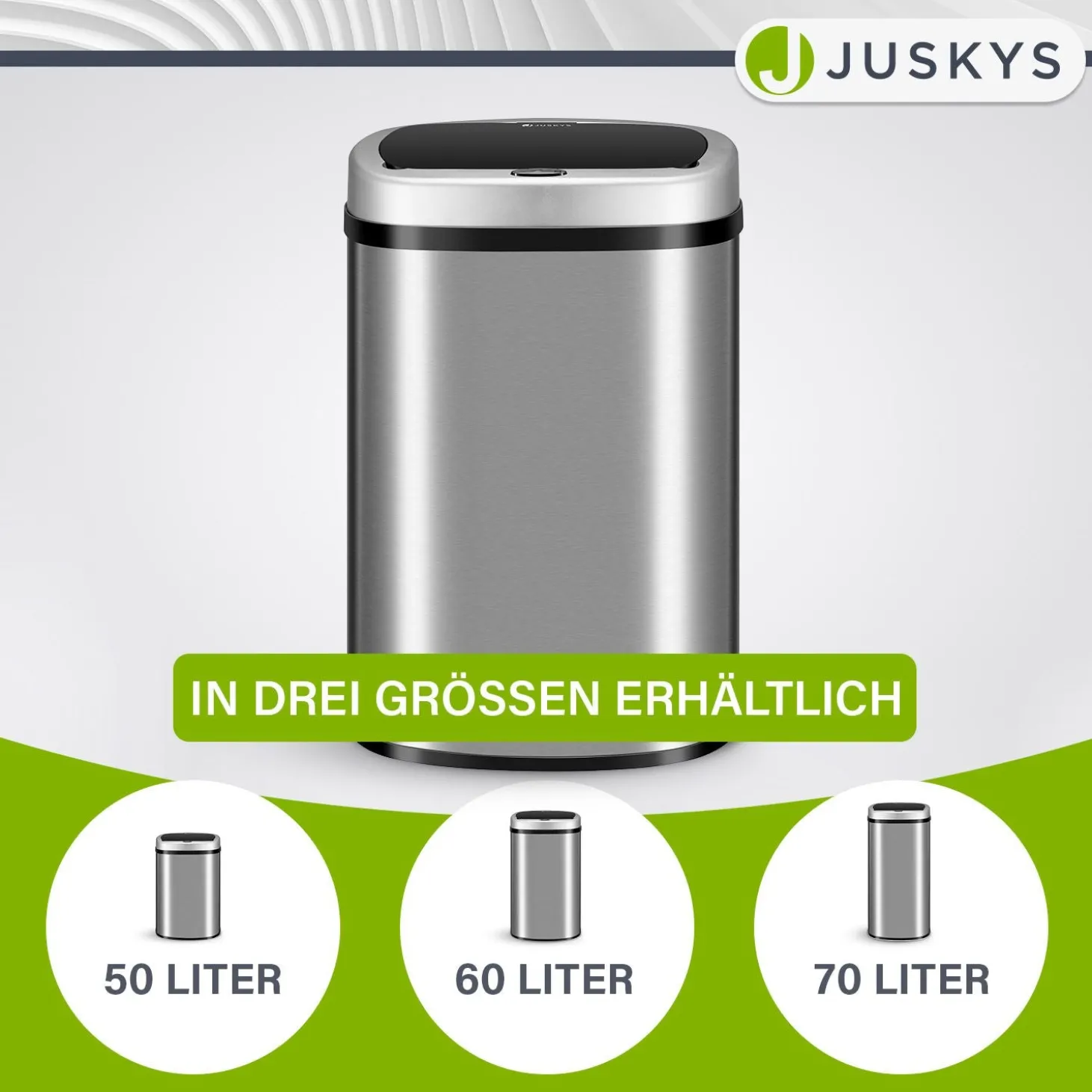 Rechteckiger Mülleimer mit Sensor Automatischer Abfalleimer für kontaktloses Entsorgen von Müll