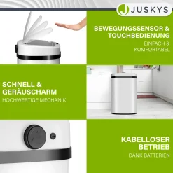 Rechteckiger Mülleimer mit Sensor Automatischer Abfalleimer für kontaktloses Entsorgen von Müll