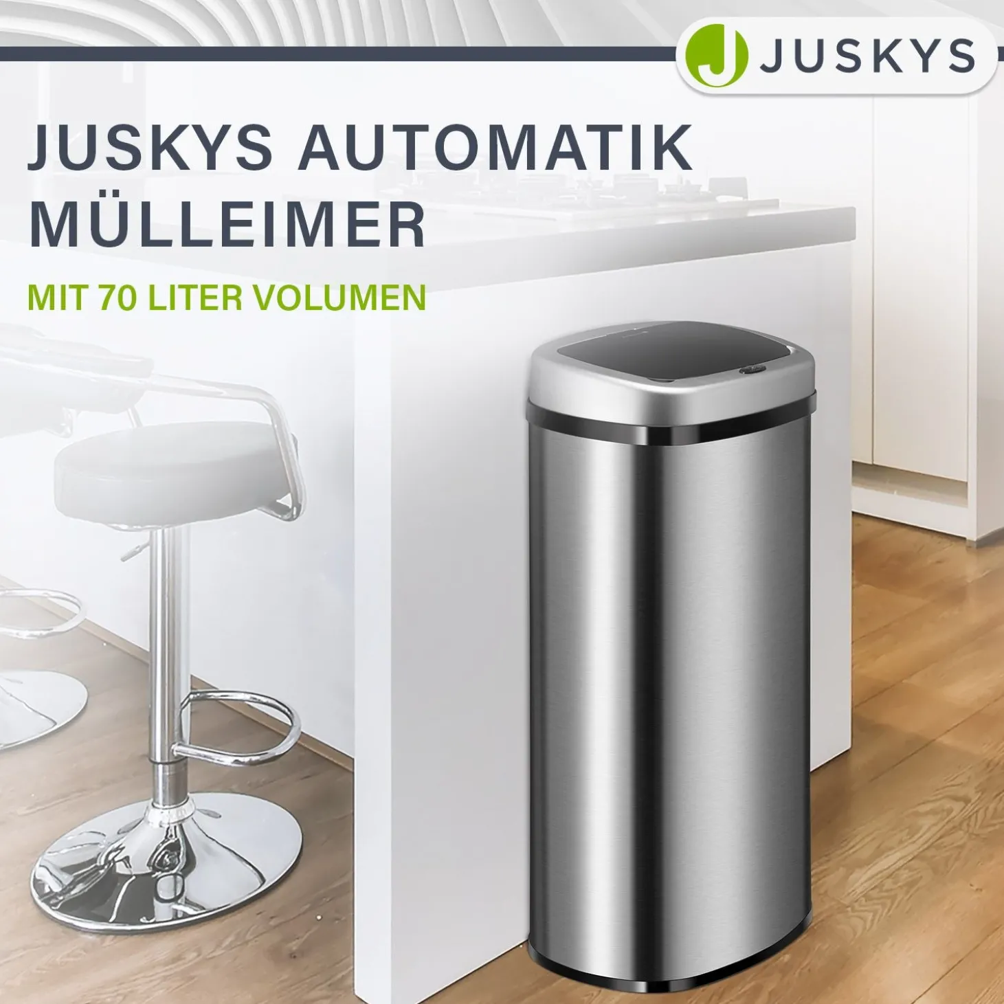 Rechteckiger Mülleimer mit Sensor Automatischer Abfalleimer für kontaktloses Entsorgen von Müll