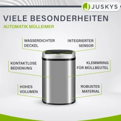 Rechteckiger Mülleimer mit Sensor Automatischer Abfalleimer für kontaktloses Entsorgen von Müll