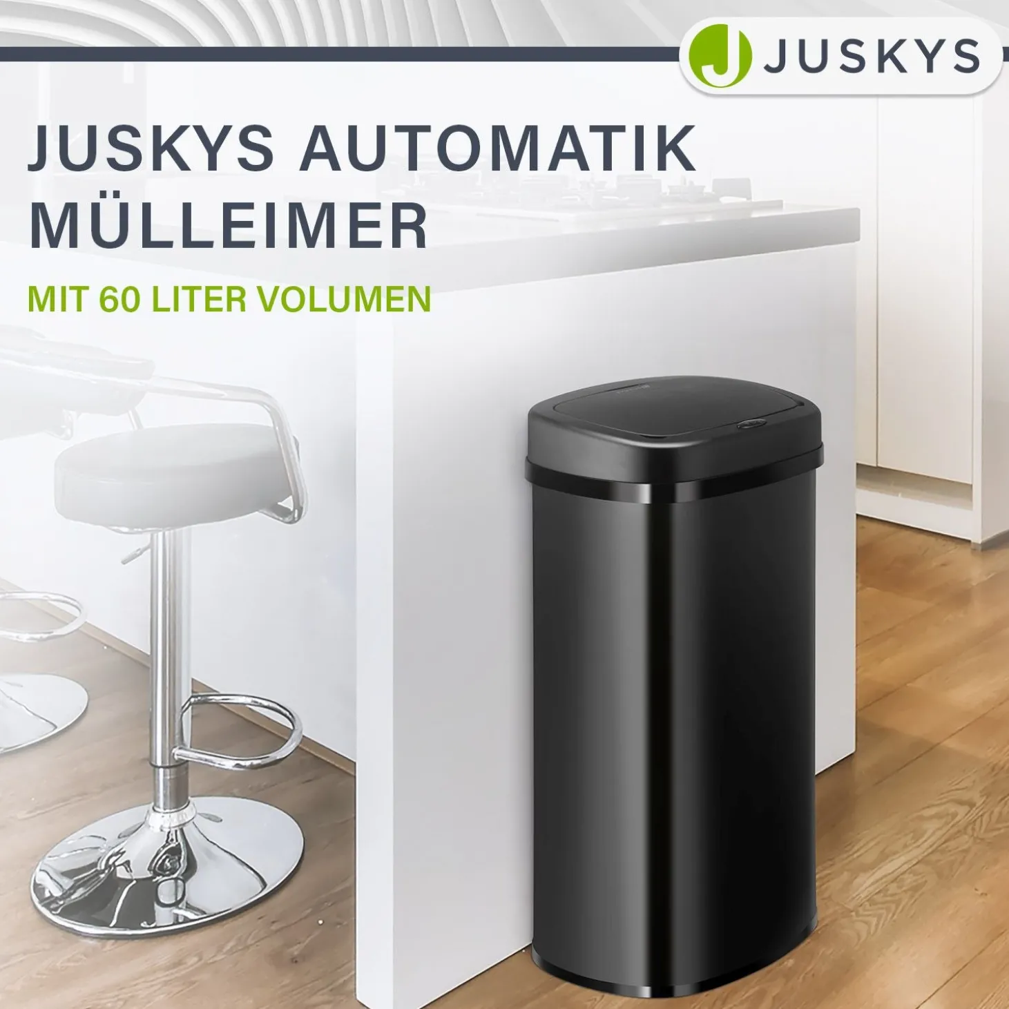 Rechteckiger Mülleimer mit Sensor Automatischer Abfalleimer für kontaktloses Entsorgen von Müll