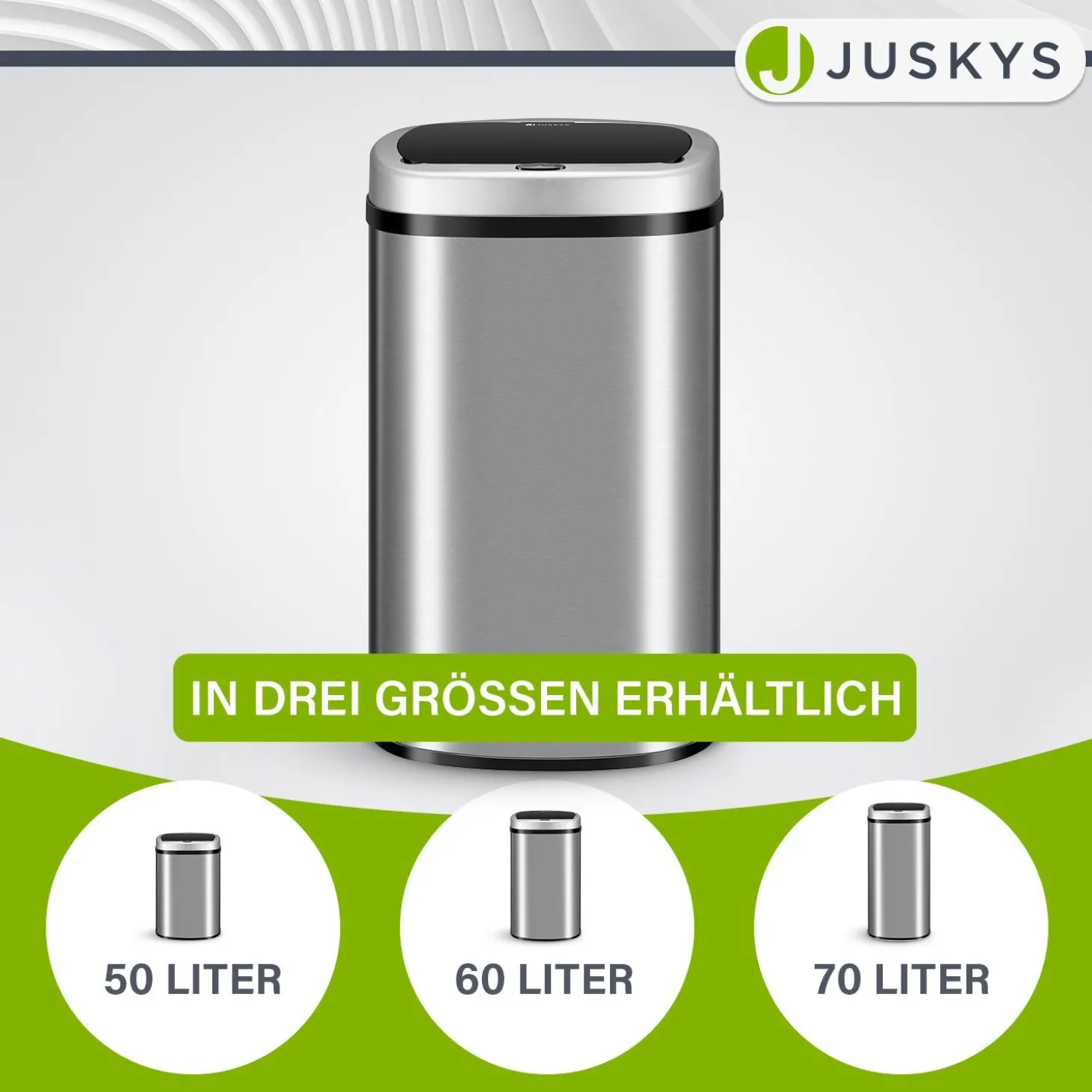 Rechteckiger Mülleimer mit Sensor Automatischer Abfalleimer für kontaktloses Entsorgen von Müll