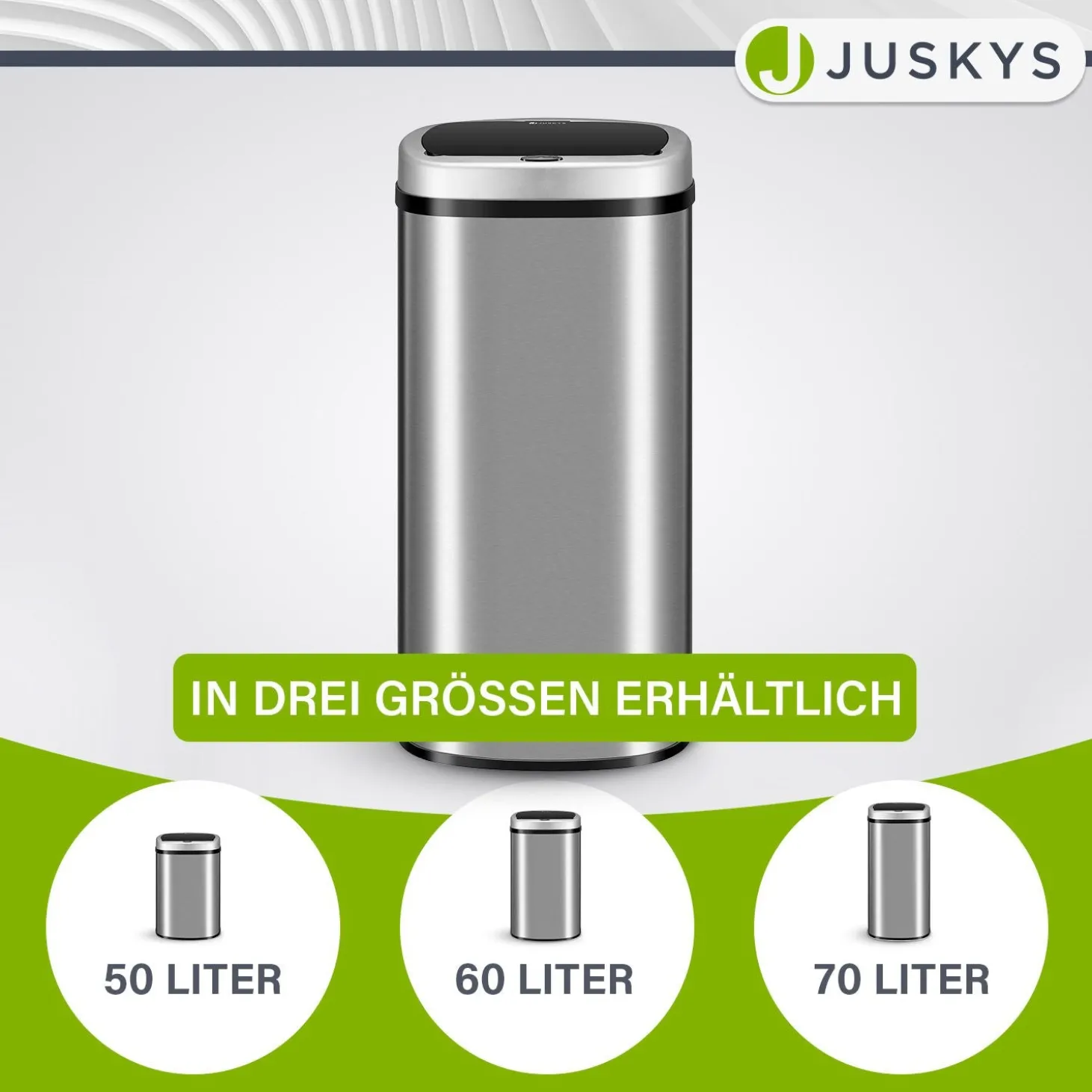 Rechteckiger Mülleimer mit Sensor Automatischer Abfalleimer für kontaktloses Entsorgen von Müll