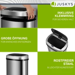 Rechteckiger Mülleimer mit Sensor Automatischer Abfalleimer für kontaktloses Entsorgen von Müll