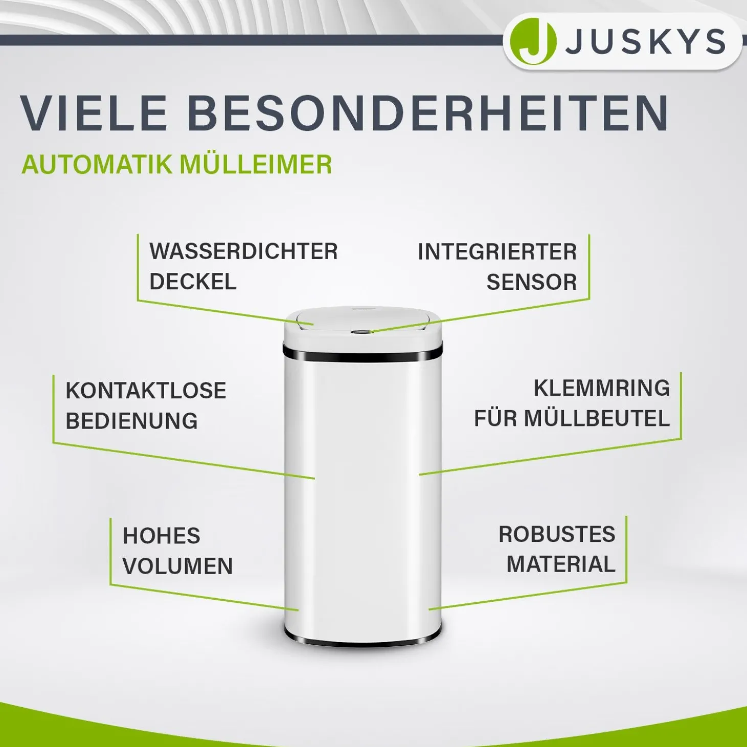 Rechteckiger Mülleimer mit Sensor Automatischer Abfalleimer für kontaktloses Entsorgen von Müll