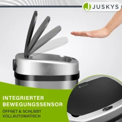Rechteckiger Mülleimer mit Sensor Automatischer Abfalleimer für kontaktloses Entsorgen von Müll