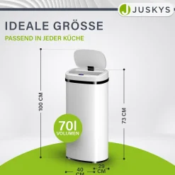 Rechteckiger Mülleimer mit Sensor Automatischer Abfalleimer für kontaktloses Entsorgen von Müll