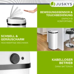 Rechteckiger Mülleimer mit Sensor Automatischer Abfalleimer für kontaktloses Entsorgen von Müll