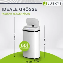 Rechteckiger Mülleimer mit Sensor Automatischer Abfalleimer für kontaktloses Entsorgen von Müll