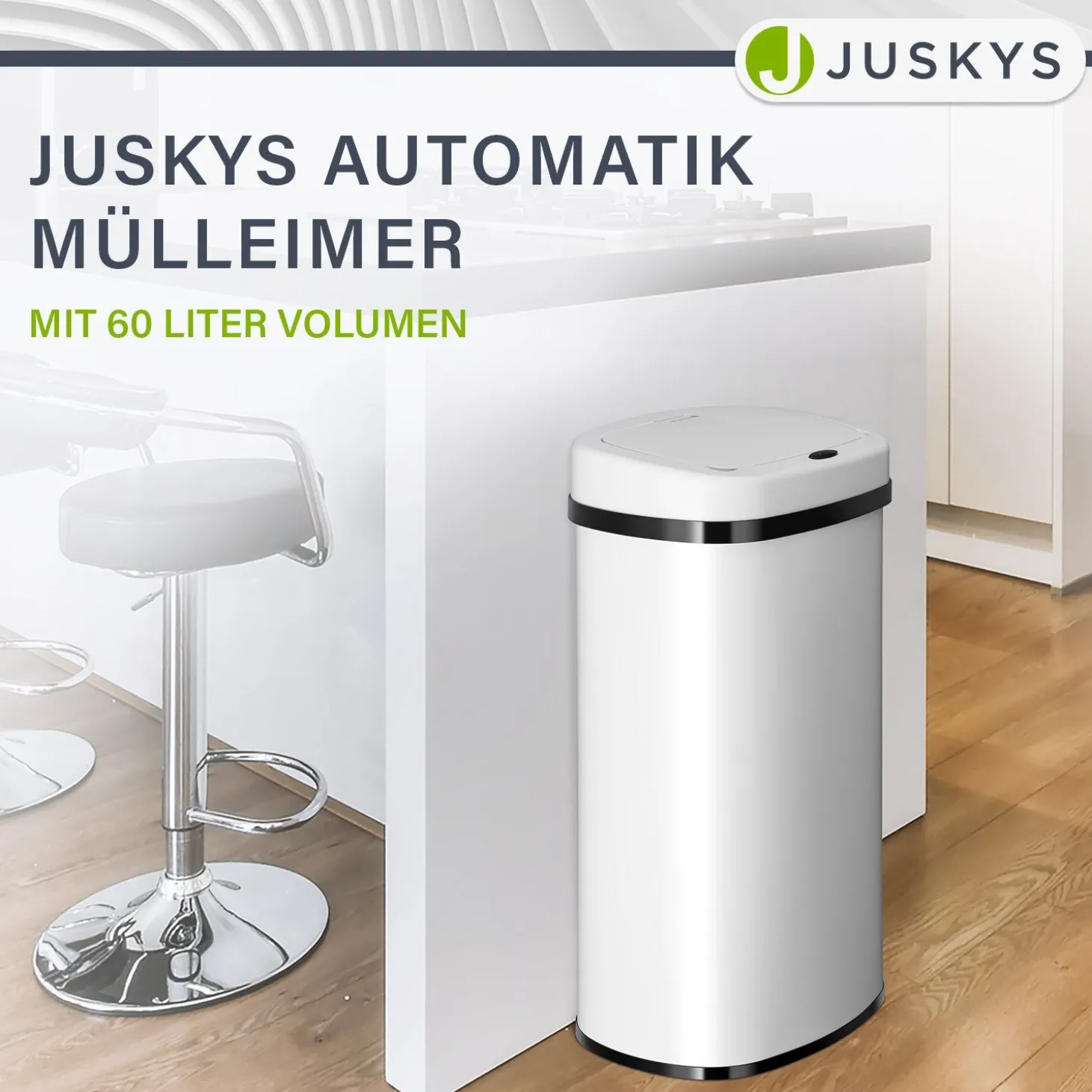 Rechteckiger Mülleimer mit Sensor Automatischer Abfalleimer für kontaktloses Entsorgen von Müll