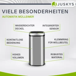 Rechteckiger Mülleimer mit Sensor Automatischer Abfalleimer für kontaktloses Entsorgen von Müll