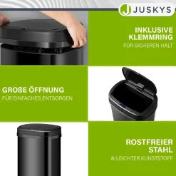 Rechteckiger Mülleimer mit Sensor Automatischer Abfalleimer für kontaktloses Entsorgen von Müll
