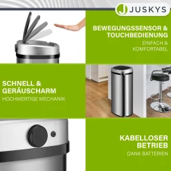 Rechteckiger Mülleimer mit Sensor Automatischer Abfalleimer für kontaktloses Entsorgen von Müll