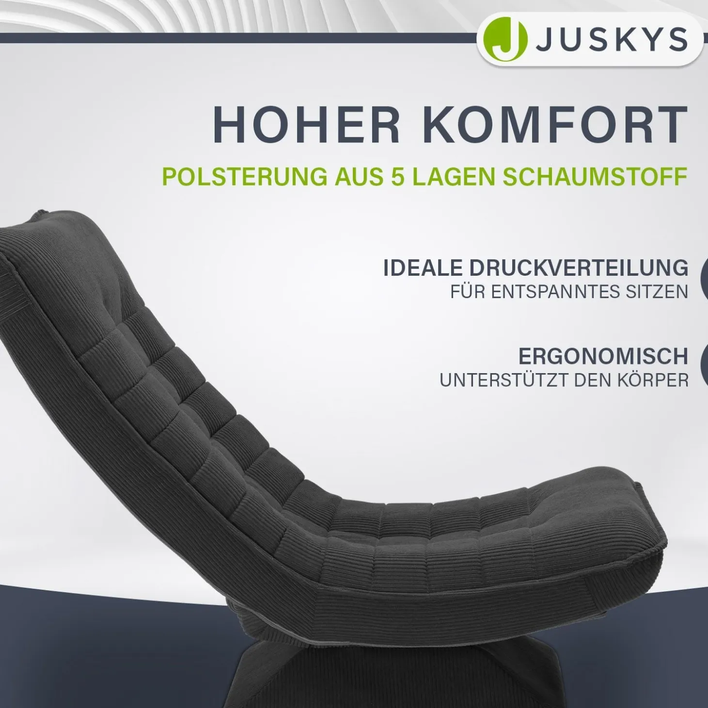 Relaxsessel Korsika mit Cord 360° drehbar, ergonomisch und mit 5-lagiger Polsterung