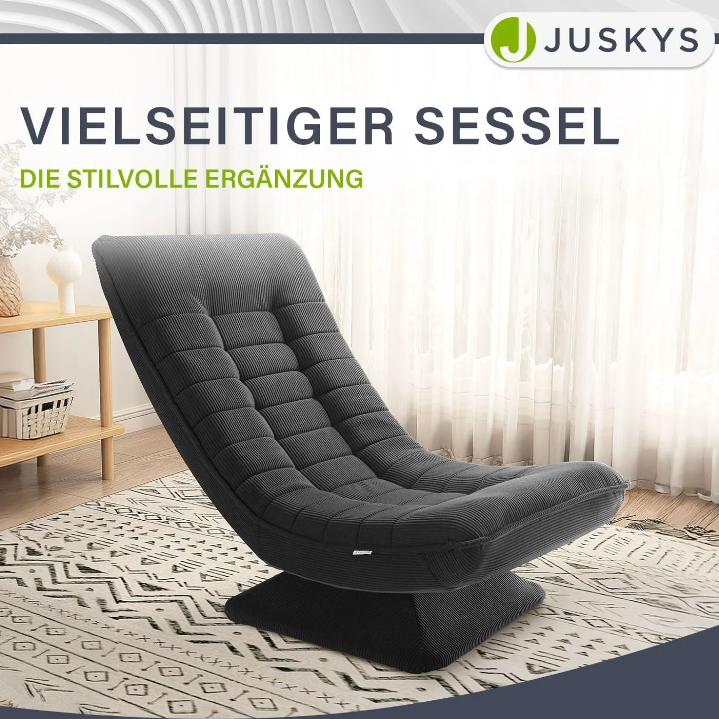 Relaxsessel Korsika mit Cord 360° drehbar, ergonomisch und mit 5-lagiger Polsterung
