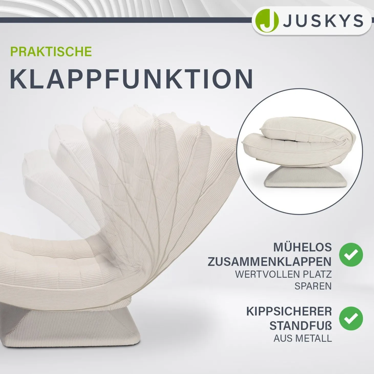Relaxsessel Korsika mit Cord 360° drehbar, ergonomisch und mit 5-lagiger Polsterung