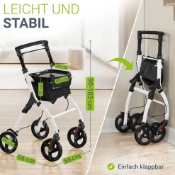Rollator für die Wohnung Indoor Rollator ideal für schmale Wohnräume