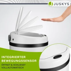 Runder Mülleimer mit Sensor Automatischer Abfalleimer für kontaktloses Entsorgen von Müll