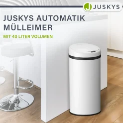 Runder Mülleimer mit Sensor Automatischer Abfalleimer für kontaktloses Entsorgen von Müll