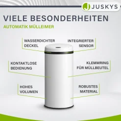 Runder Mülleimer mit Sensor Automatischer Abfalleimer für kontaktloses Entsorgen von Müll