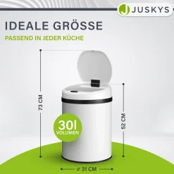 Runder Mülleimer mit Sensor Automatischer Abfalleimer für kontaktloses Entsorgen von Müll