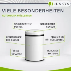 Runder Mülleimer mit Sensor Automatischer Abfalleimer für kontaktloses Entsorgen von Müll