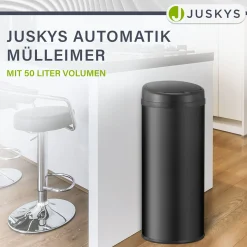 Runder Mülleimer mit Sensor Automatischer Abfalleimer für kontaktloses Entsorgen von Müll