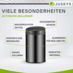Runder Mülleimer mit Sensor Automatischer Abfalleimer für kontaktloses Entsorgen von Müll