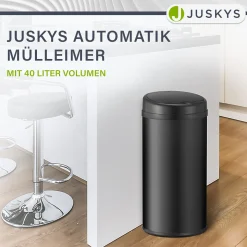 Runder Mülleimer mit Sensor Automatischer Abfalleimer für kontaktloses Entsorgen von Müll