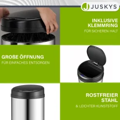 Runder Mülleimer mit Sensor Automatischer Abfalleimer für kontaktloses Entsorgen von Müll
