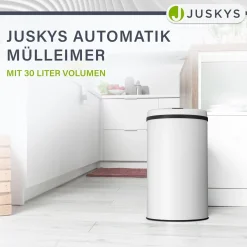 Runder Mülleimer mit Sensor Automatischer Abfalleimer für kontaktloses Entsorgen von Müll