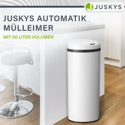 Runder Mülleimer mit Sensor Automatischer Abfalleimer für kontaktloses Entsorgen von Müll