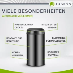 Runder Mülleimer mit Sensor Automatischer Abfalleimer für kontaktloses Entsorgen von Müll