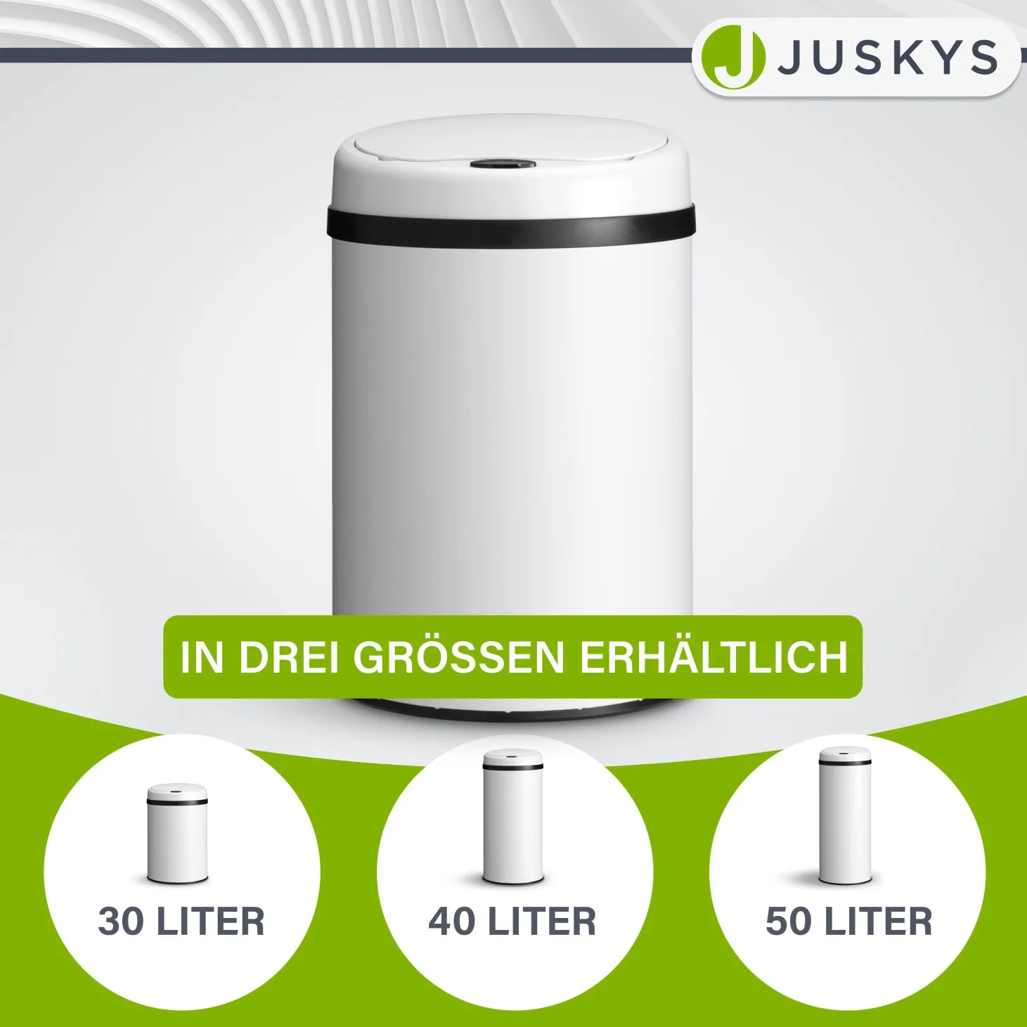Runder Mülleimer mit Sensor Automatischer Abfalleimer für kontaktloses Entsorgen von Müll