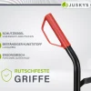 Sackkarre Basic in schwarz mit roten Griffen klappbar mit großen Lufträdern und Griffen mit Handschutzbügel