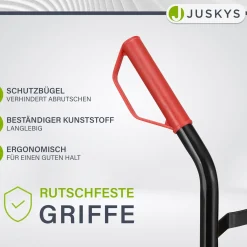 Sackkarre Basic in schwarz mit roten Griffen klappbar mit großen Lufträdern und Griffen mit Handschutzbügel